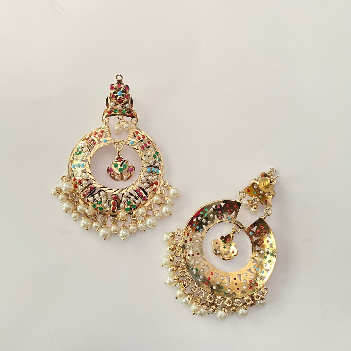 Multi Jadau Gold Plated Earring