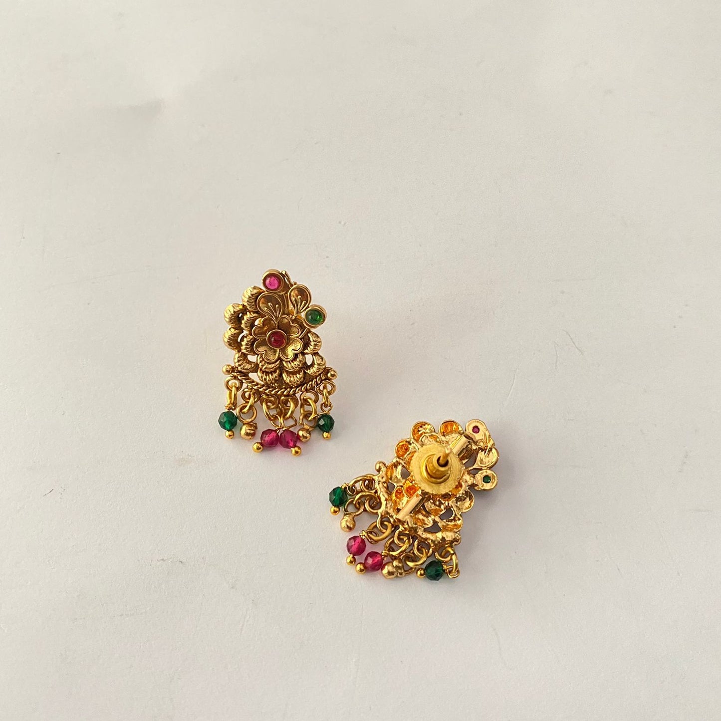 Gold Plated Temple Long Necklace Set