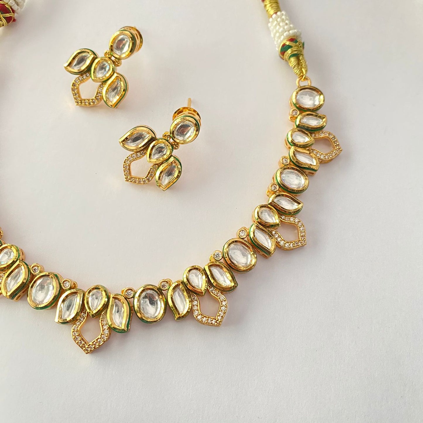 Gold Plated Kundan Necklace Set