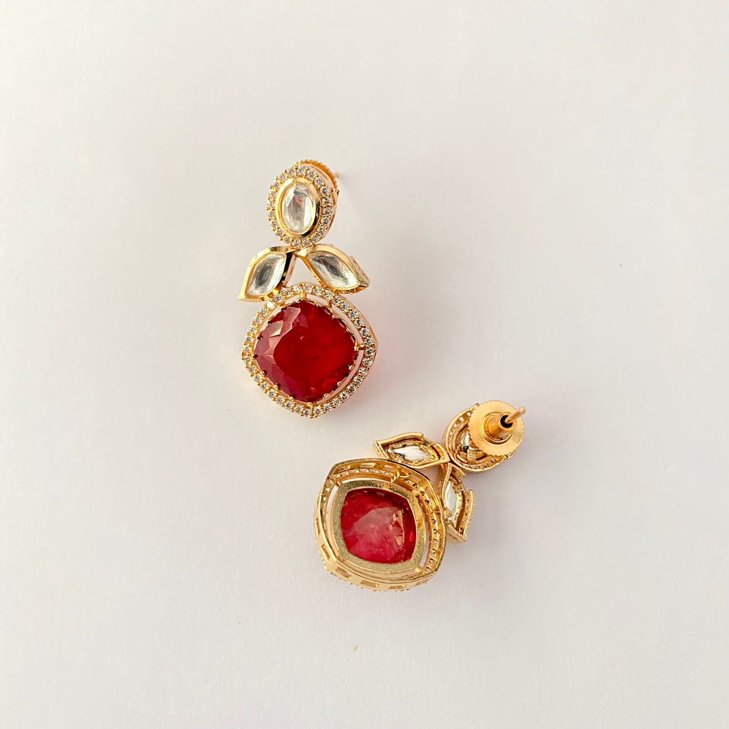 Gold Plated Ruby Kundan Choker Set
