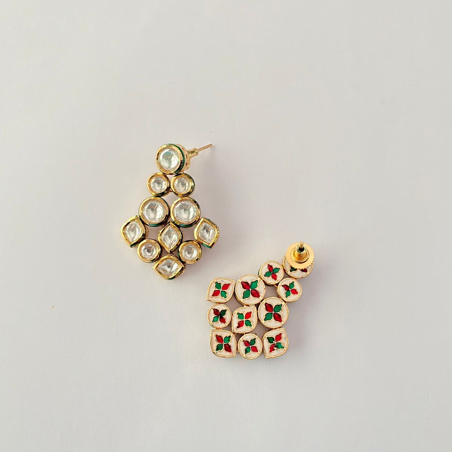 Gold Plated Kundan Necklace Set.