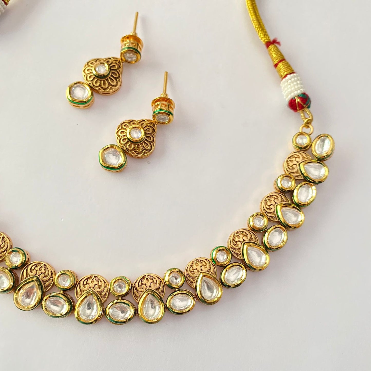 Gold Plated Kundan Necklace Set