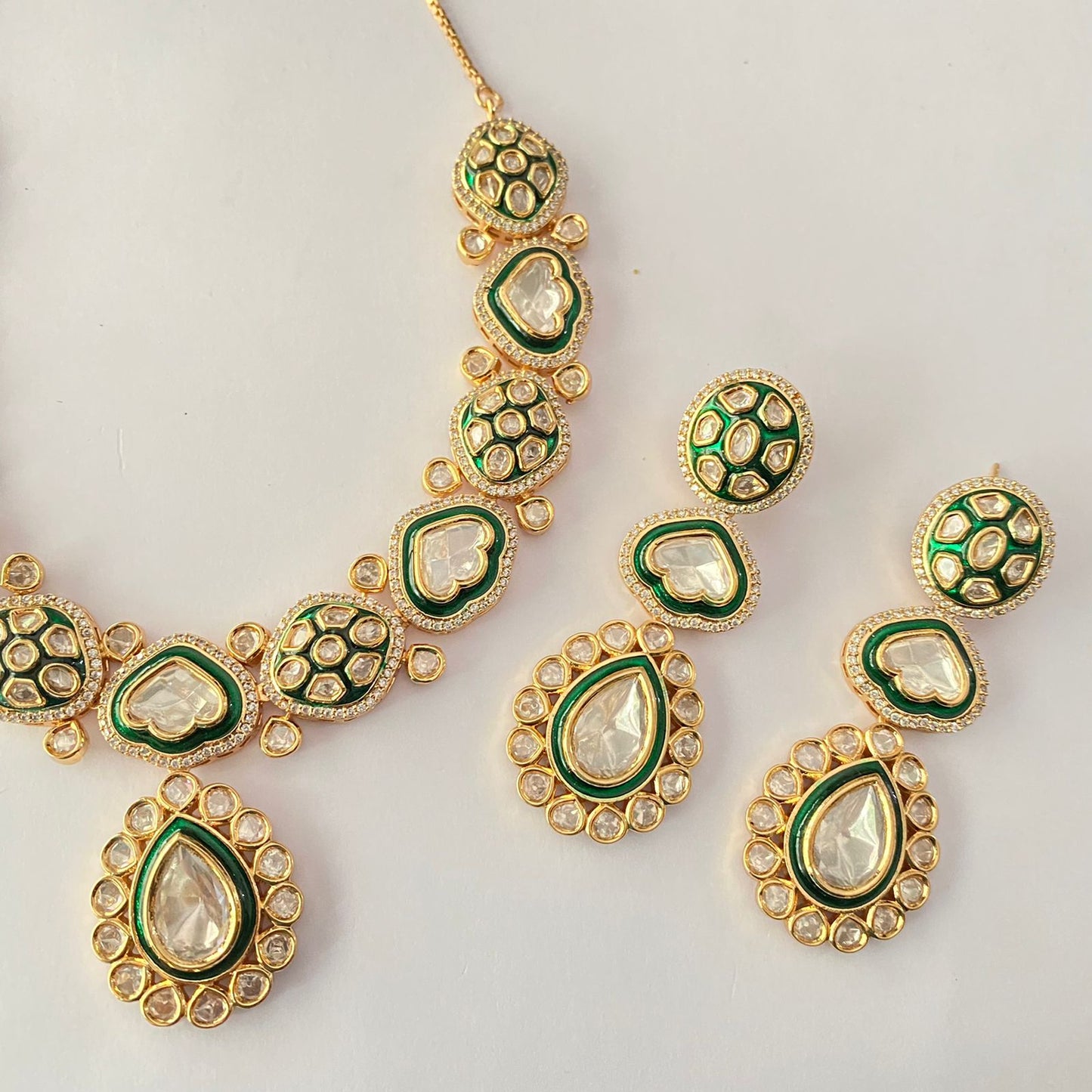 Polki Gold Plated Necklace Set