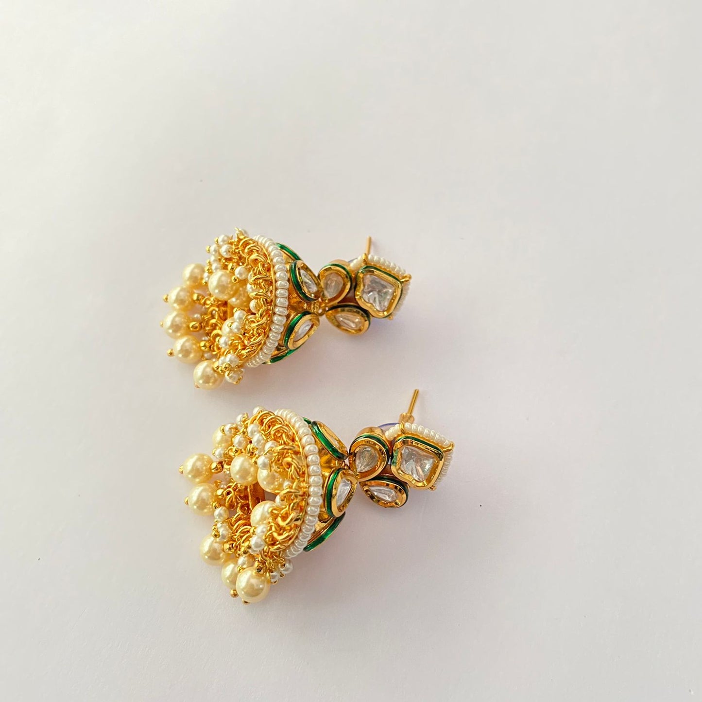 Kundan Gold Plated White Beads Choker Set