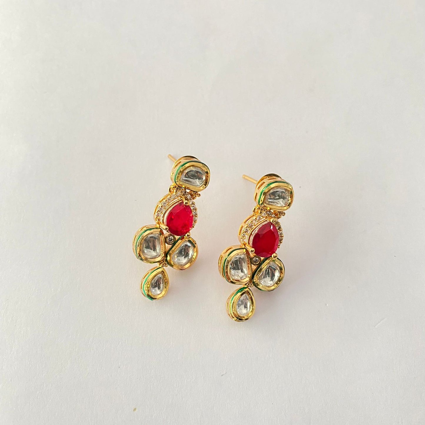 Kundan Gold Plated Ruby Necklace Set