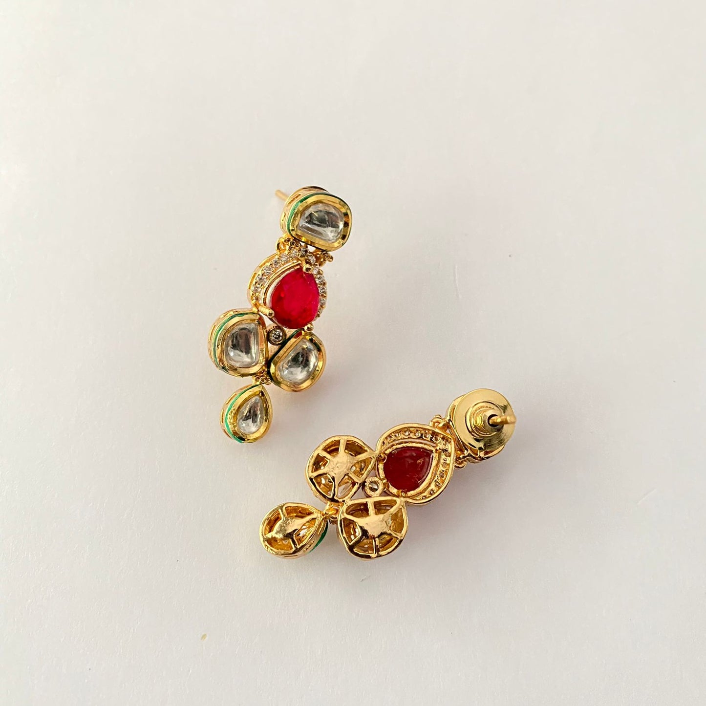 Kundan Gold Plated Ruby Necklace Set