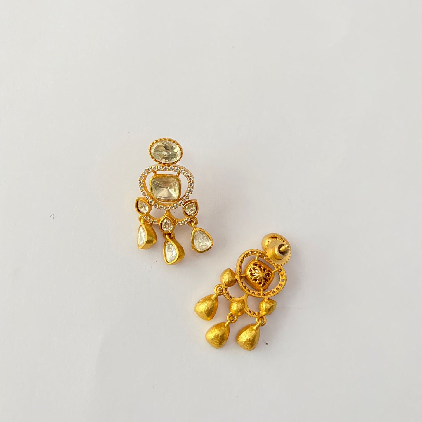 Gold Plated Moissanite Necklace Set.