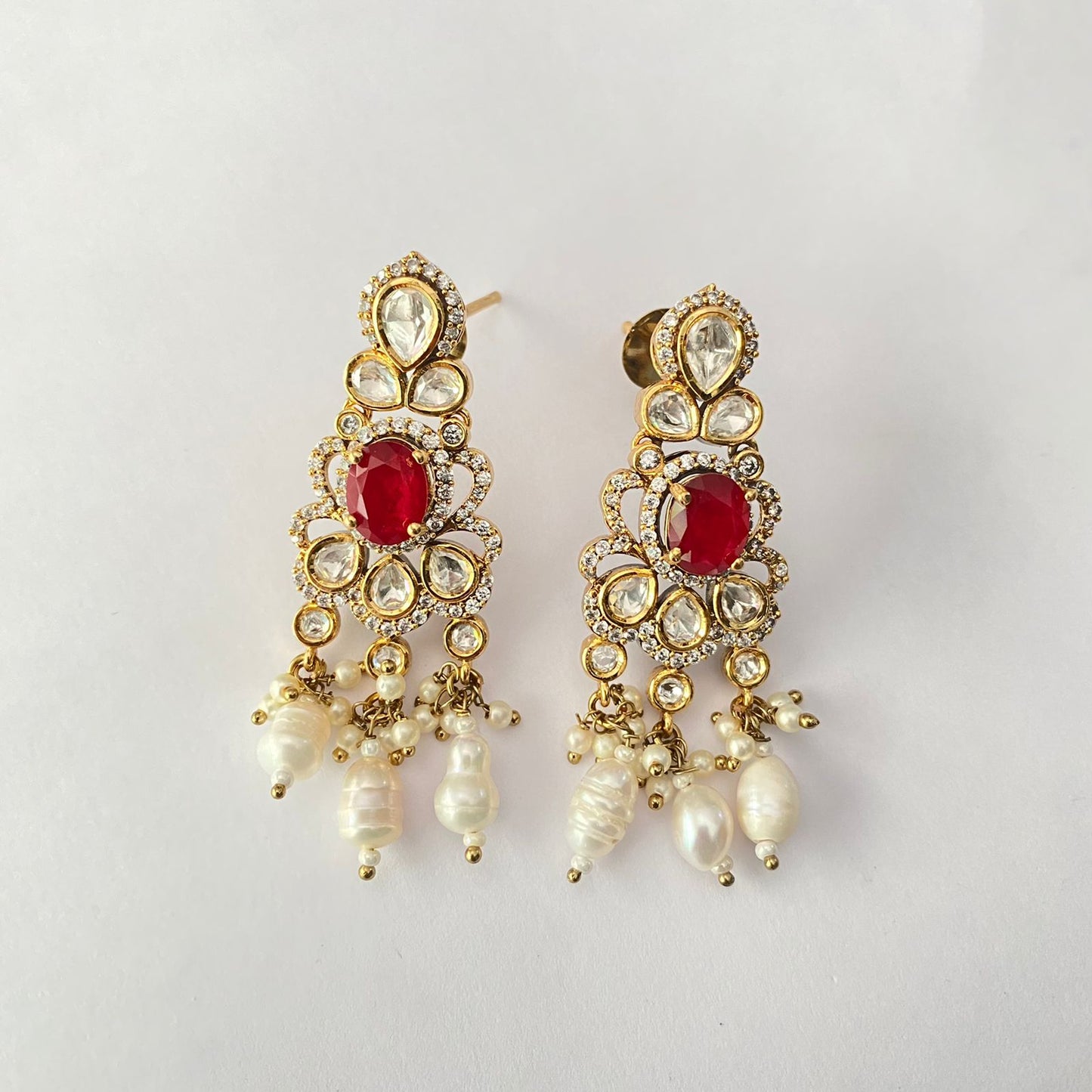 Kundan Moissanite Ruby Choker Set