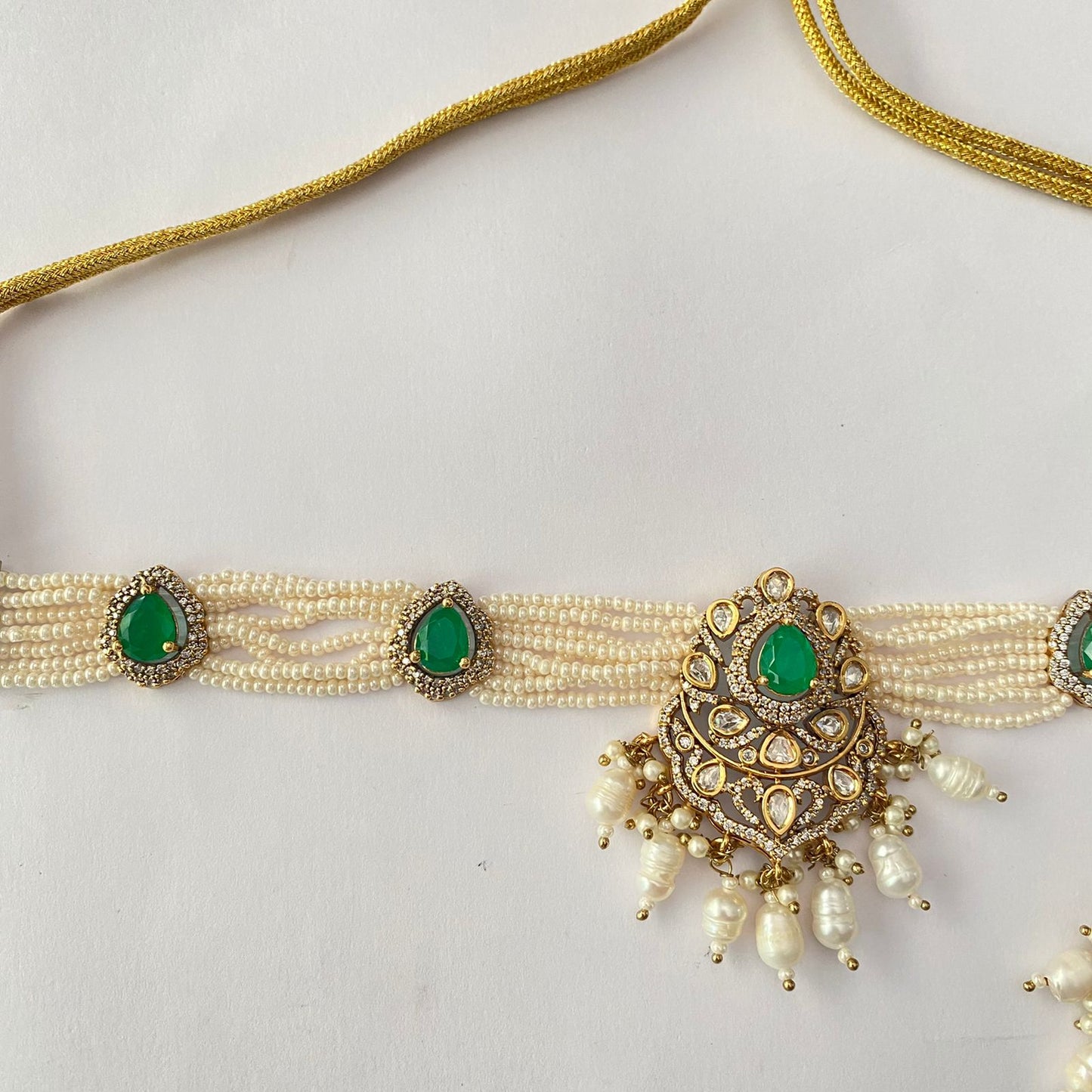 Moissanite Green Choker Set