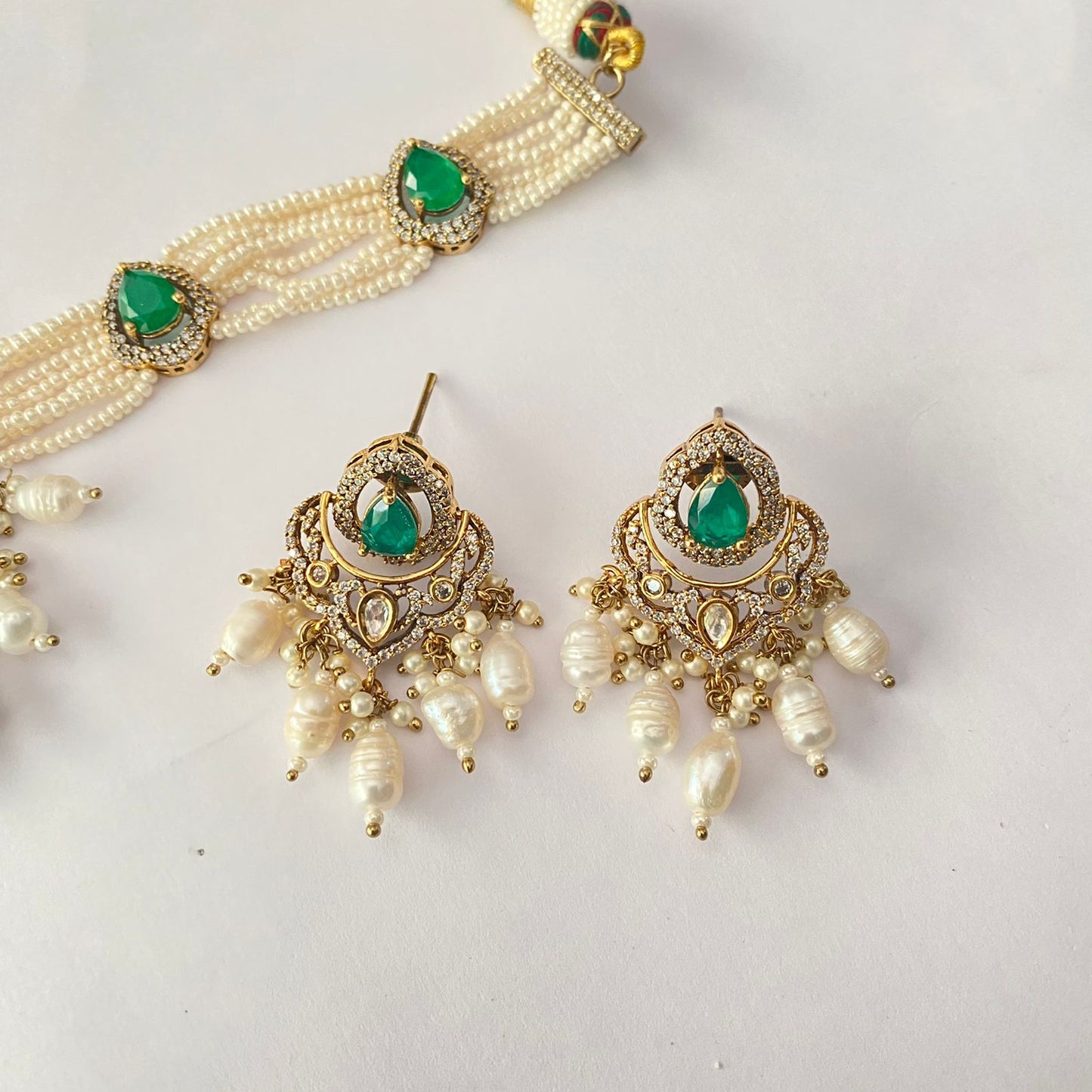 Moissanite Green Choker Set