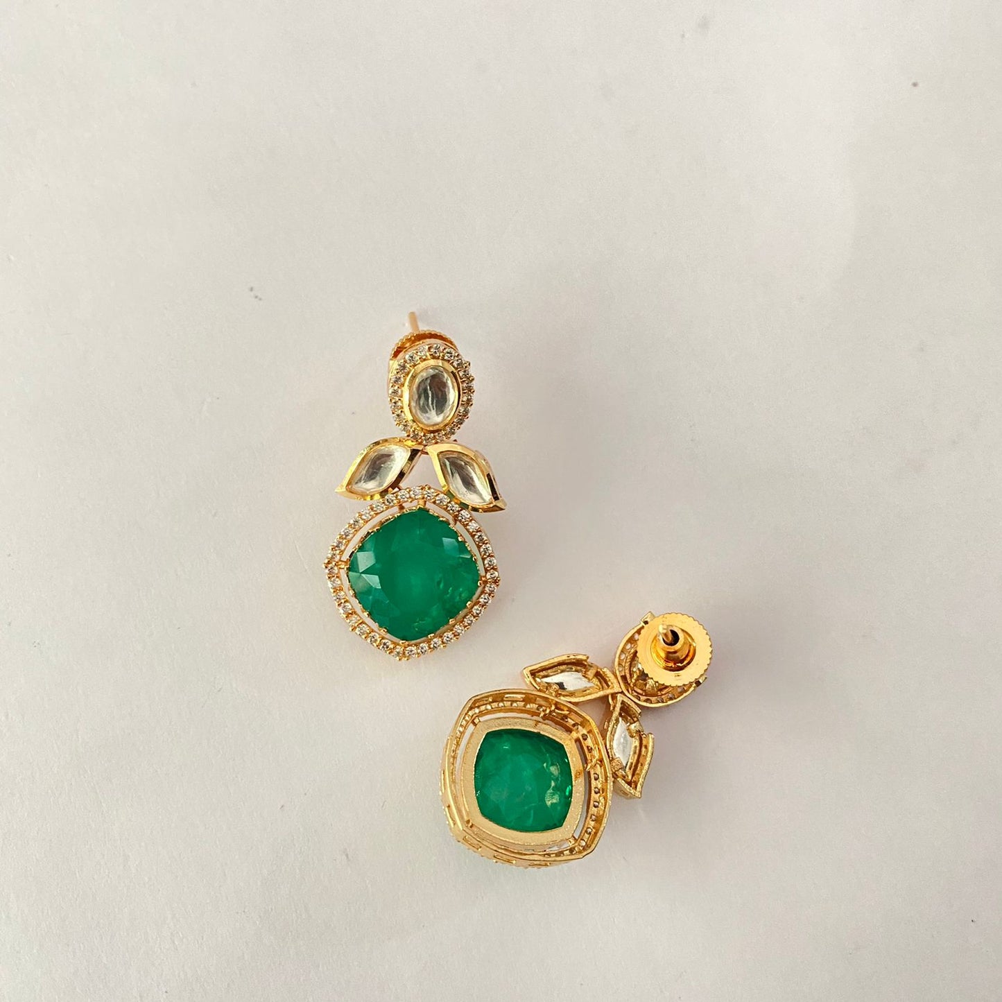 Green Gold Plated Kundan Choker Set