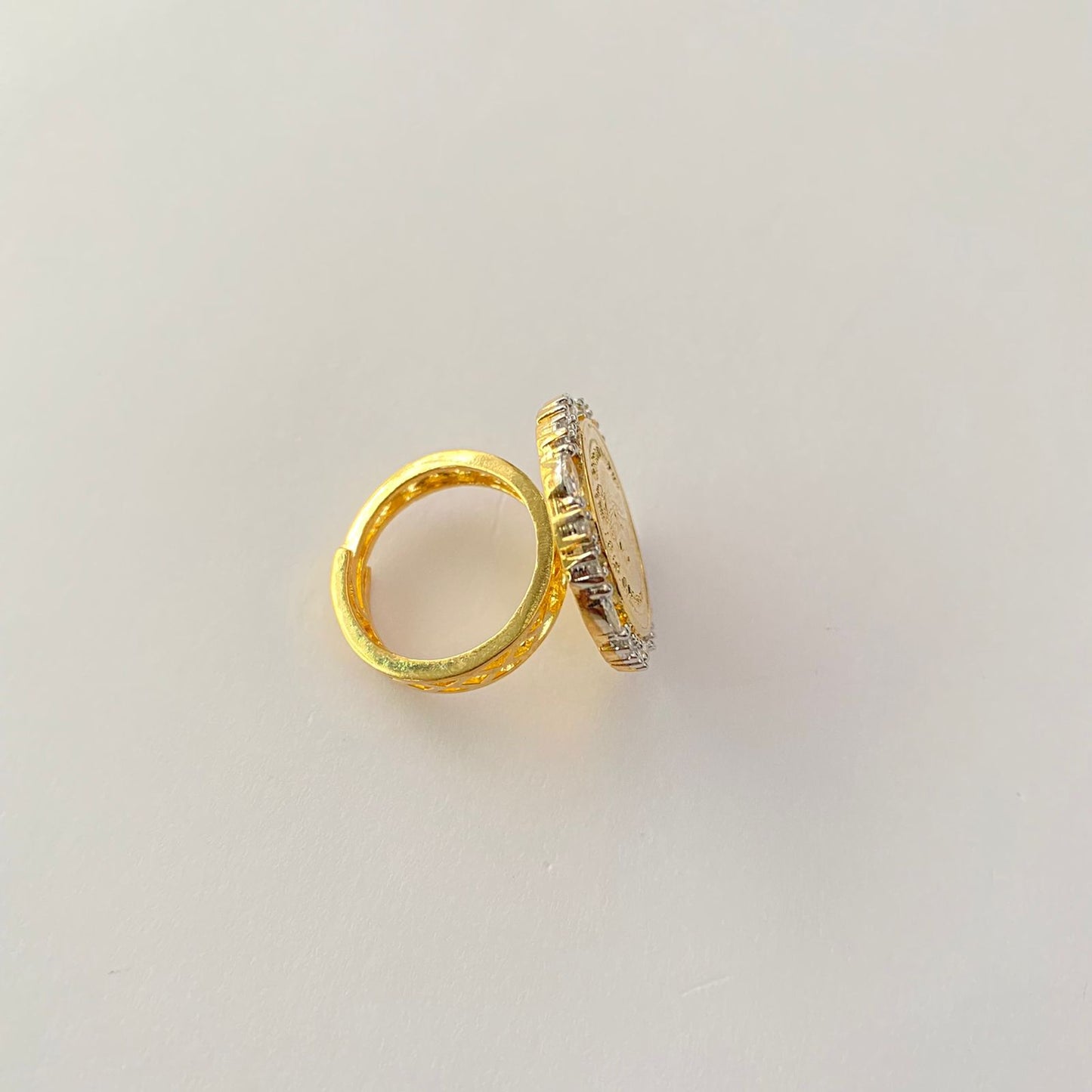Victorian Gold Plated Round Adjustable Ring
