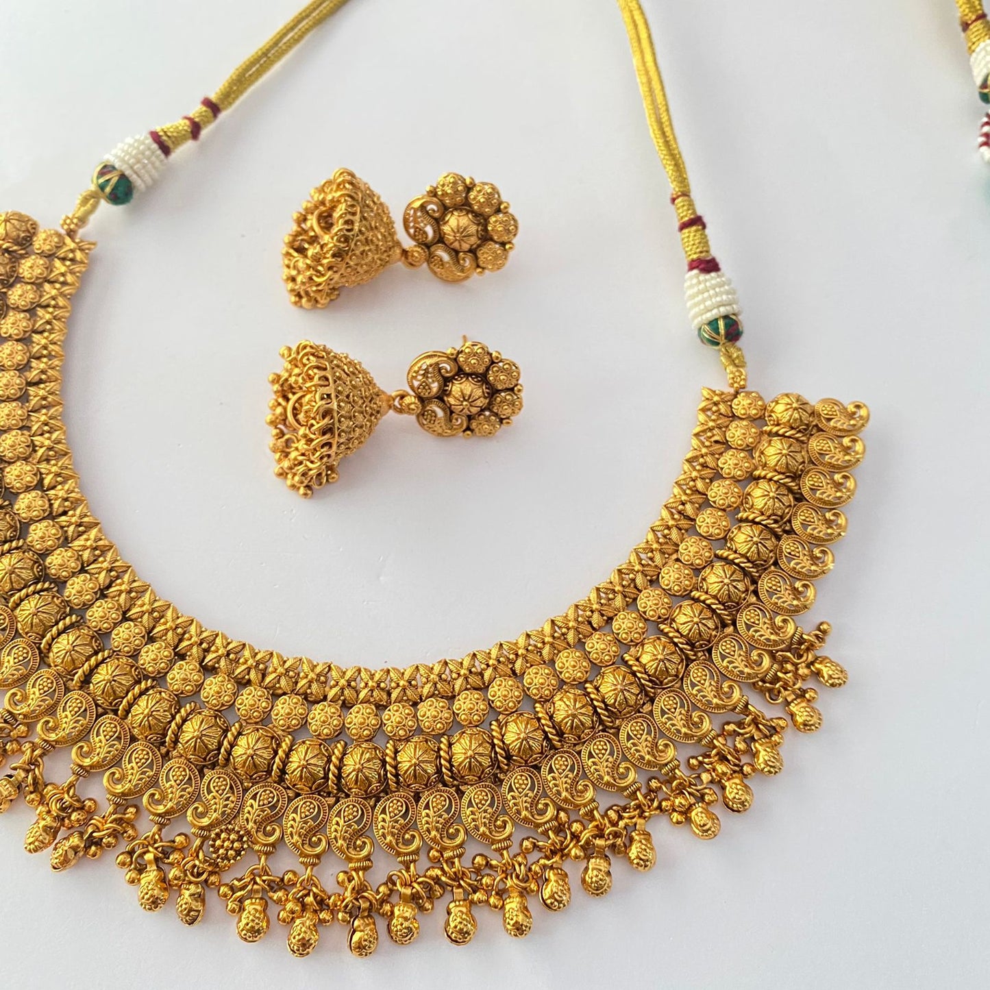 Gold Plated Temple Necklace Set