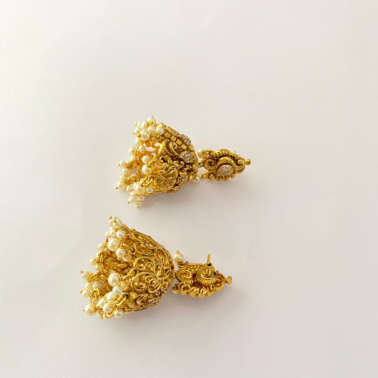 Gold Plated Temple Jhumka