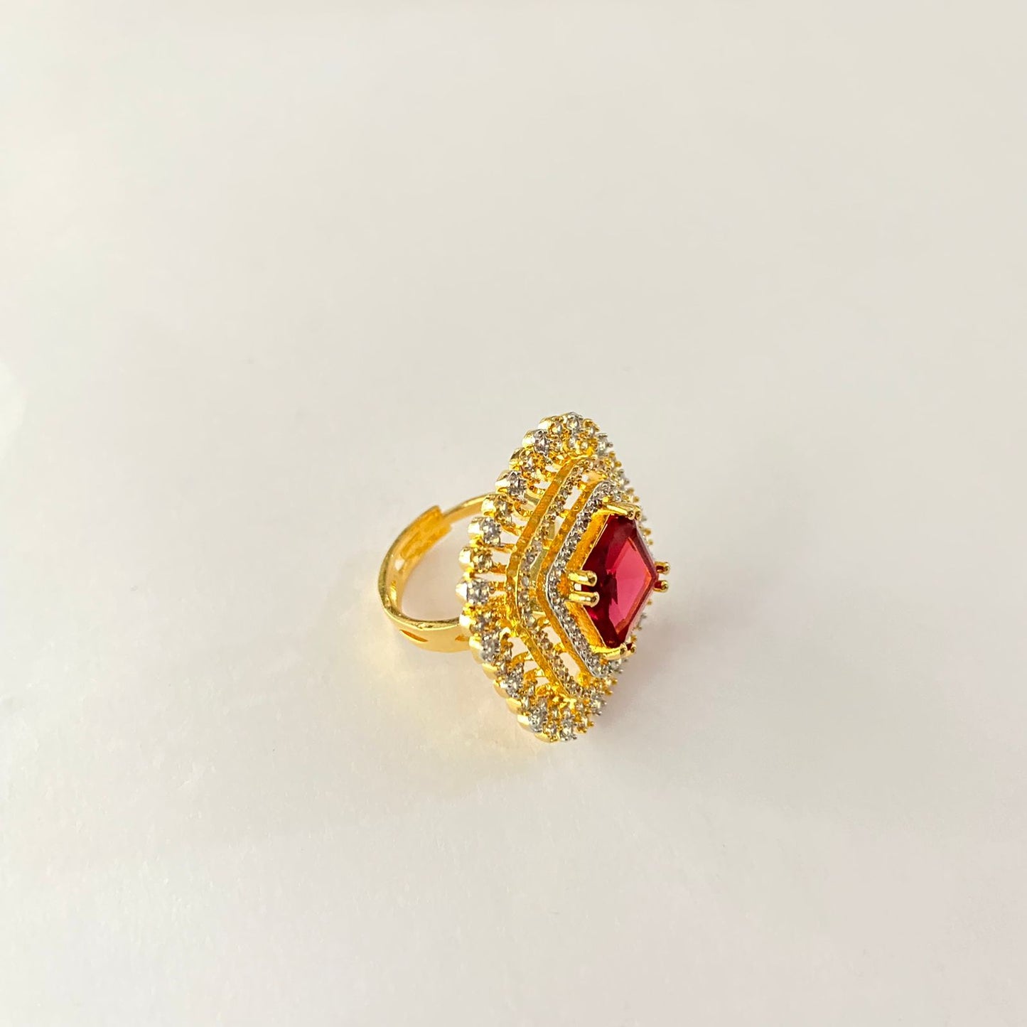 Ruby Gold Plated Ring