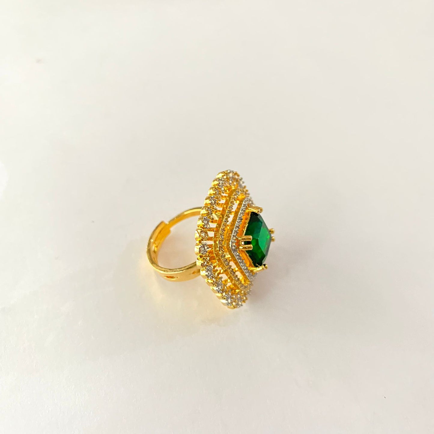 Green Gold Plated Diamond Ring