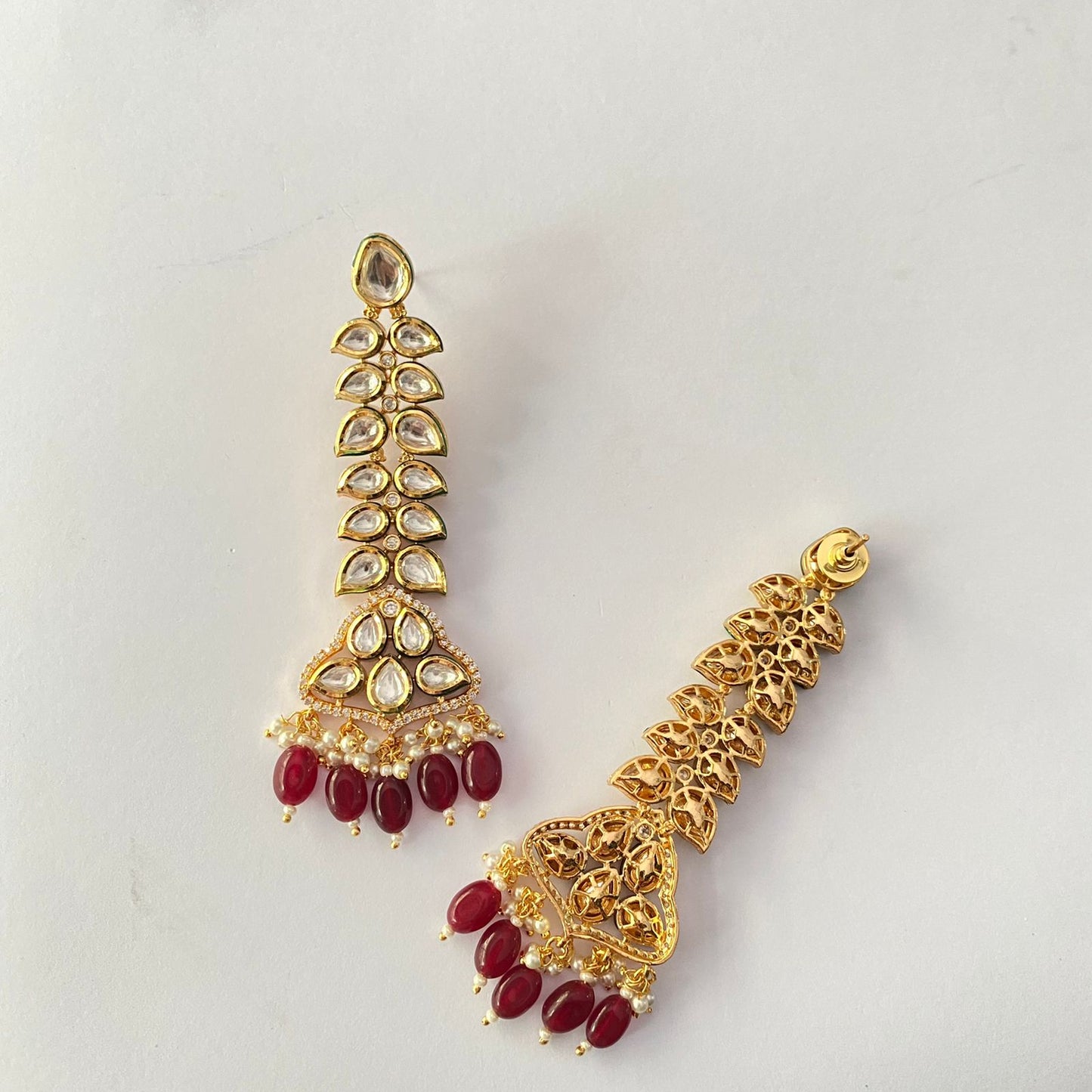 Kundan Drop Ruby Necklace Set