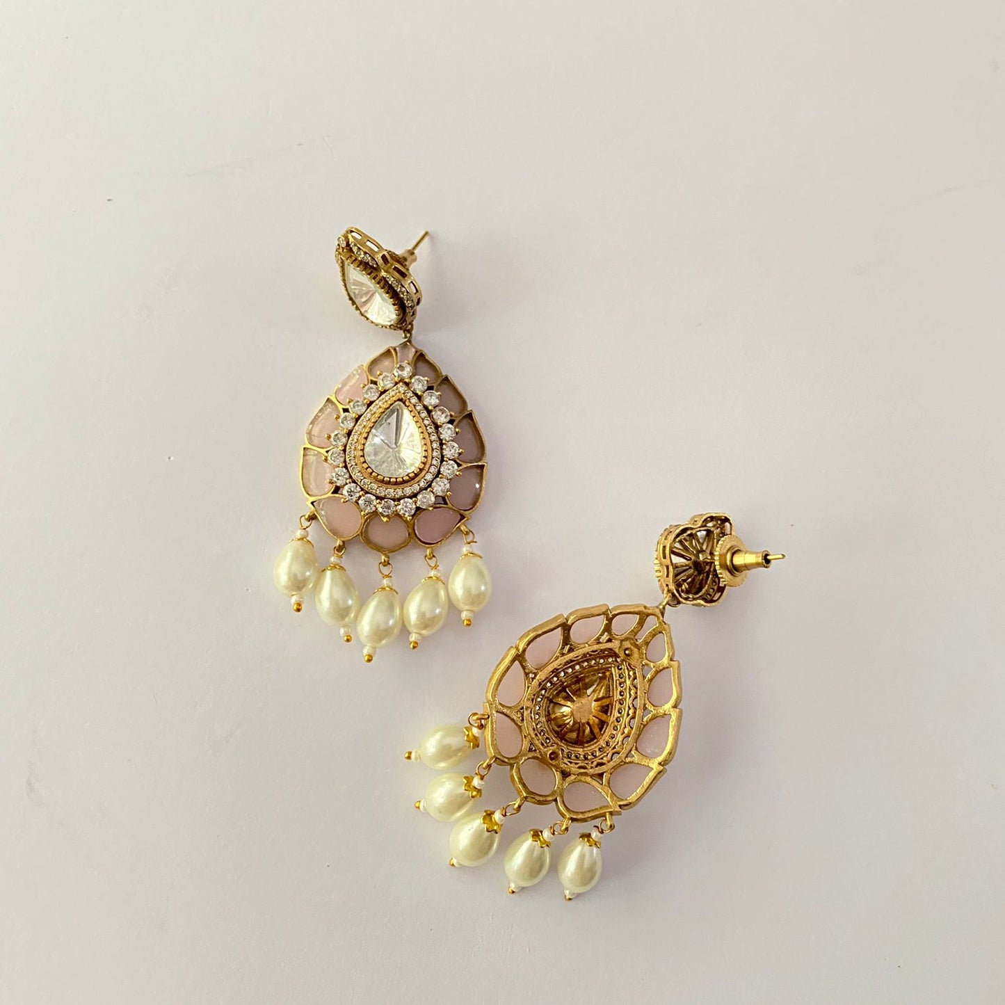 Drop Pearl Polki Earring