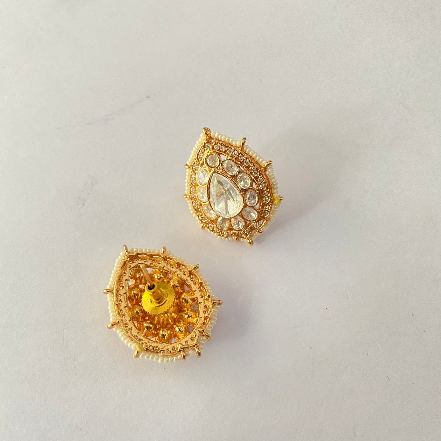 Gold Plated Moissanite Stud
