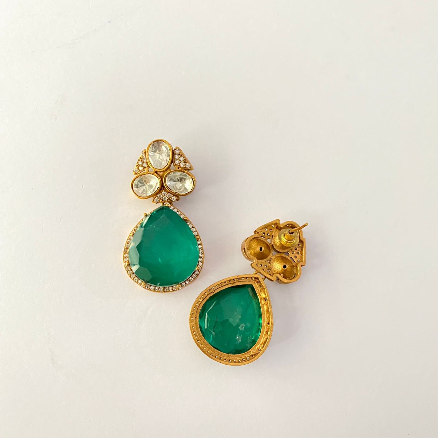 Kundan Green Earring