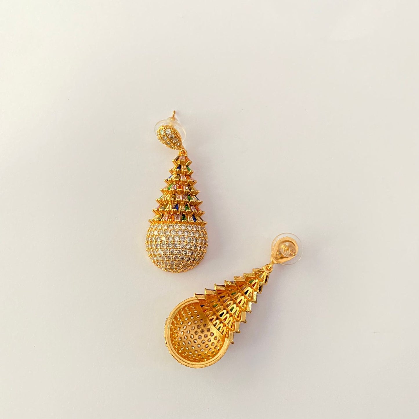 Gold Plated Multi Diamond Earring