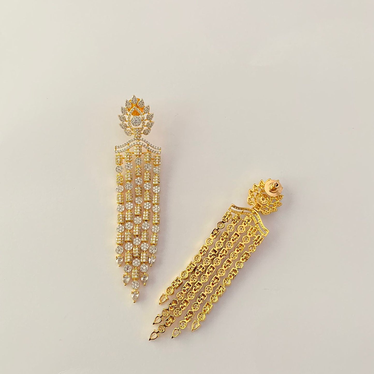 Diamond Gold Plated Long Earring