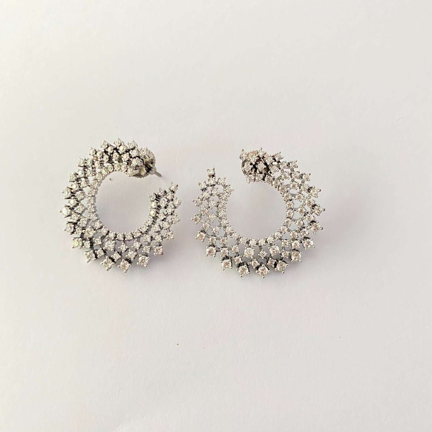A.D Stone Half Hoop victorian Earring