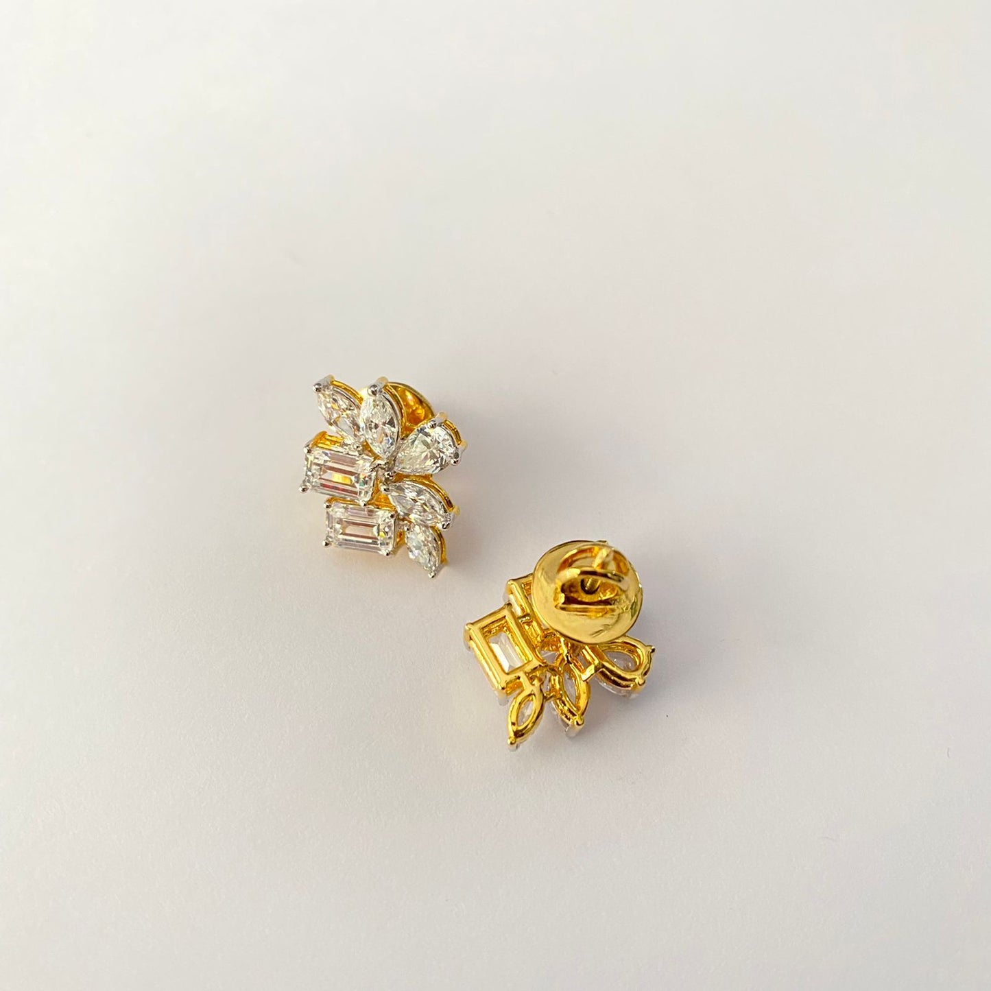 Pure Silver 92.5 Gold Polish Stud