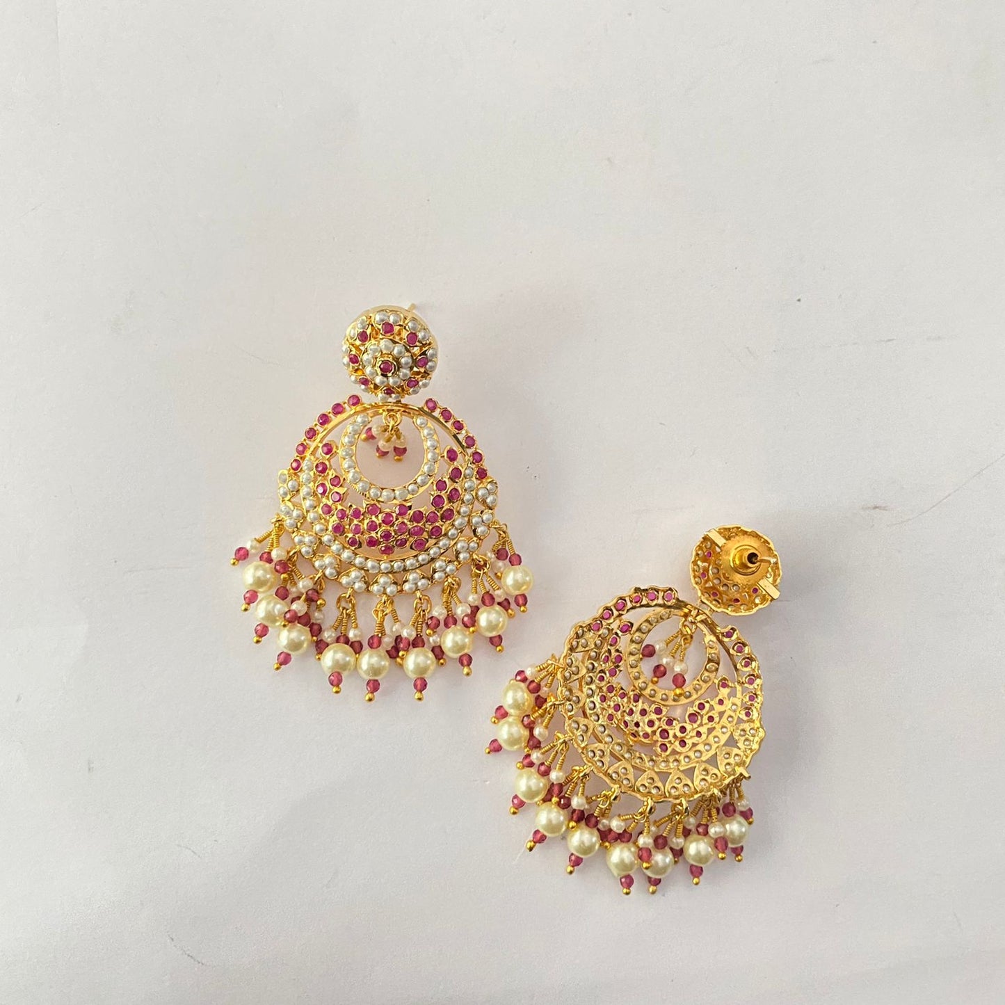 Ruby Gold Plated Jadau Earring