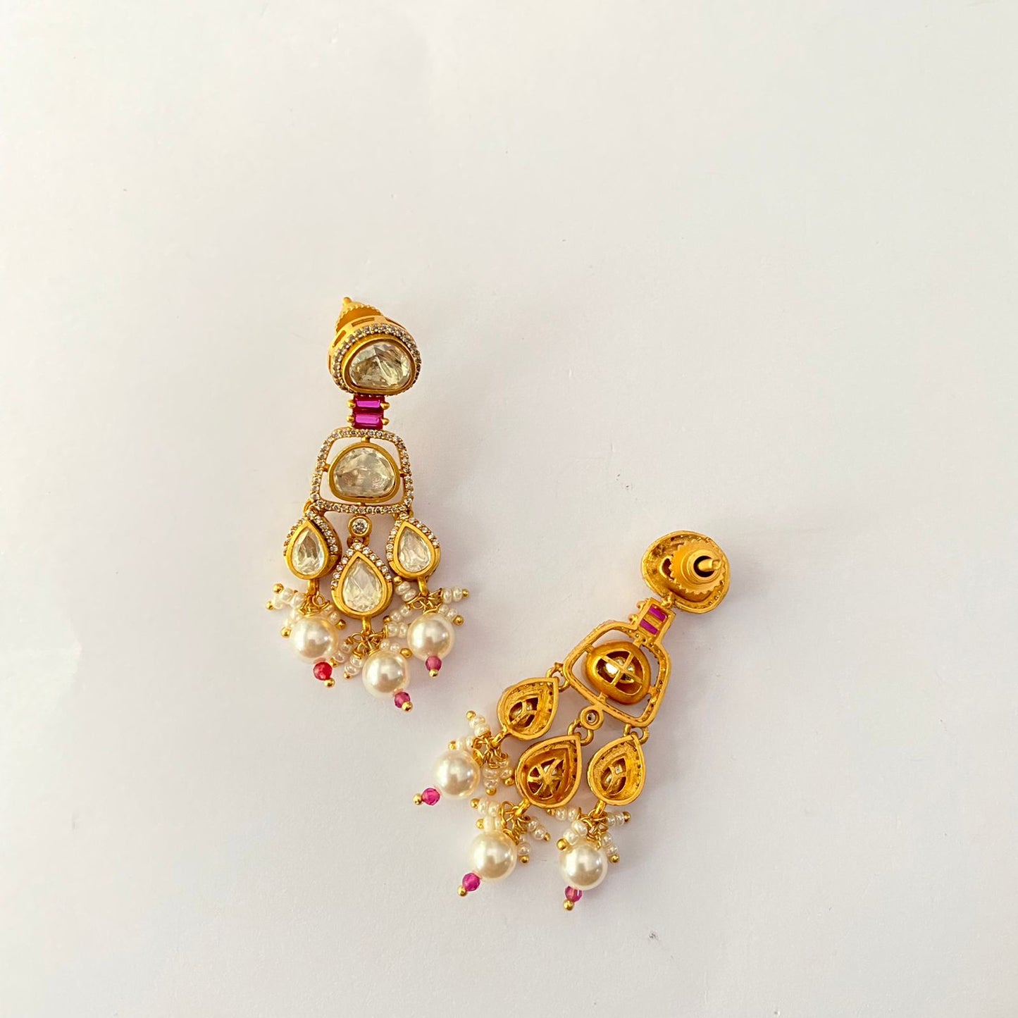Gold Plated kundan Ruby necklace set