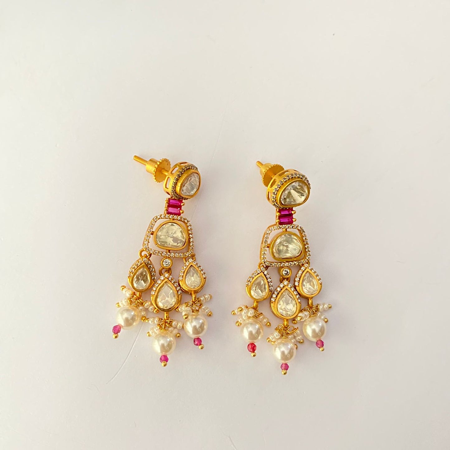 Gold Plated kundan Ruby necklace set
