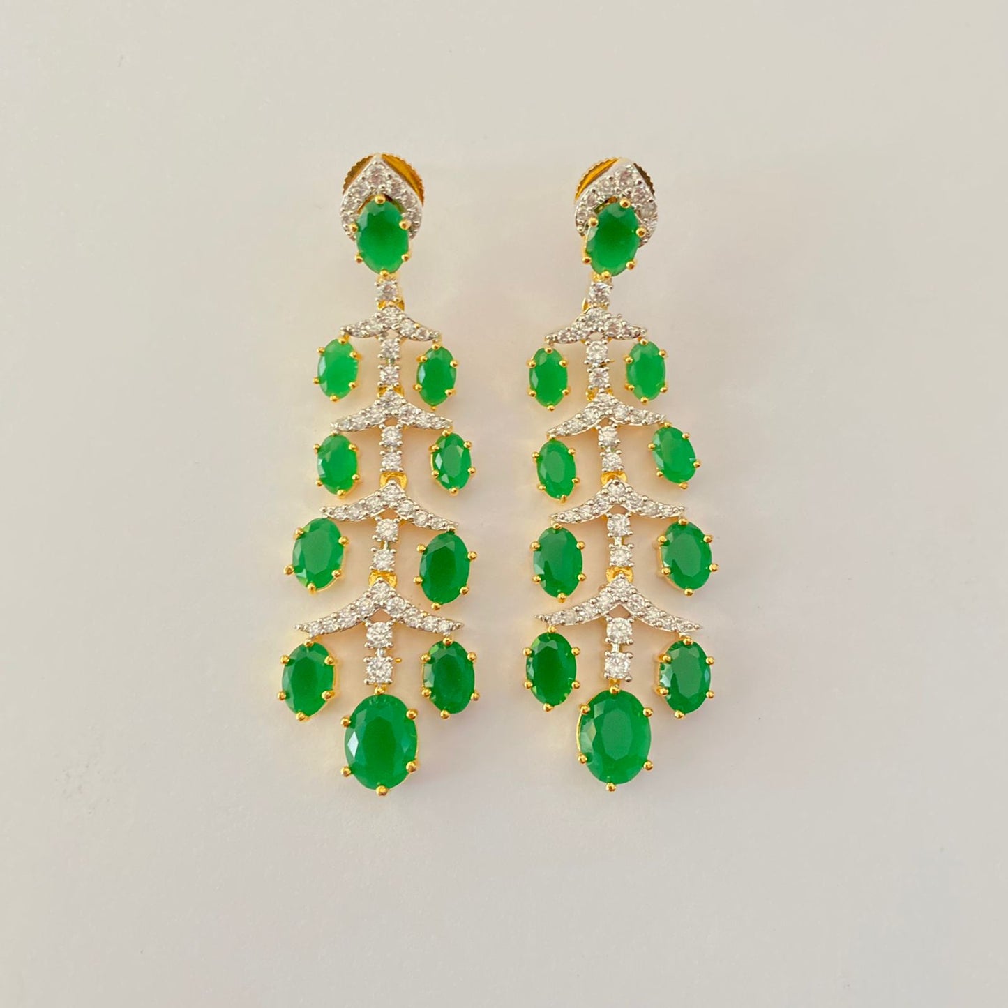 Green Stone A.D dangler earring