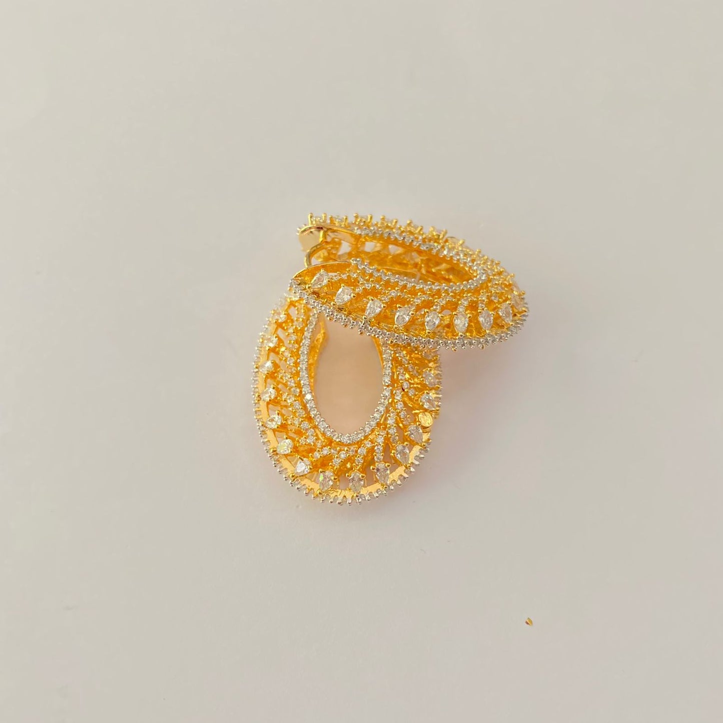 Stylish A.D Gold Plated  Hoop Earring