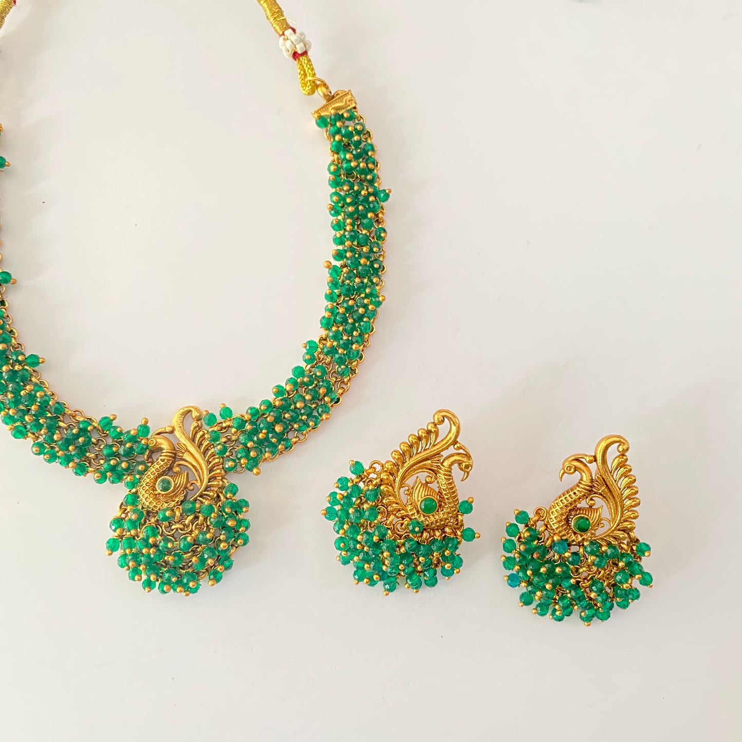 Green Gold Plated Necklace Set