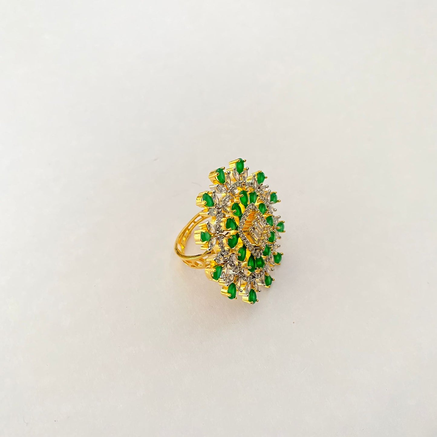 Green Gold Plated Diamond Ring