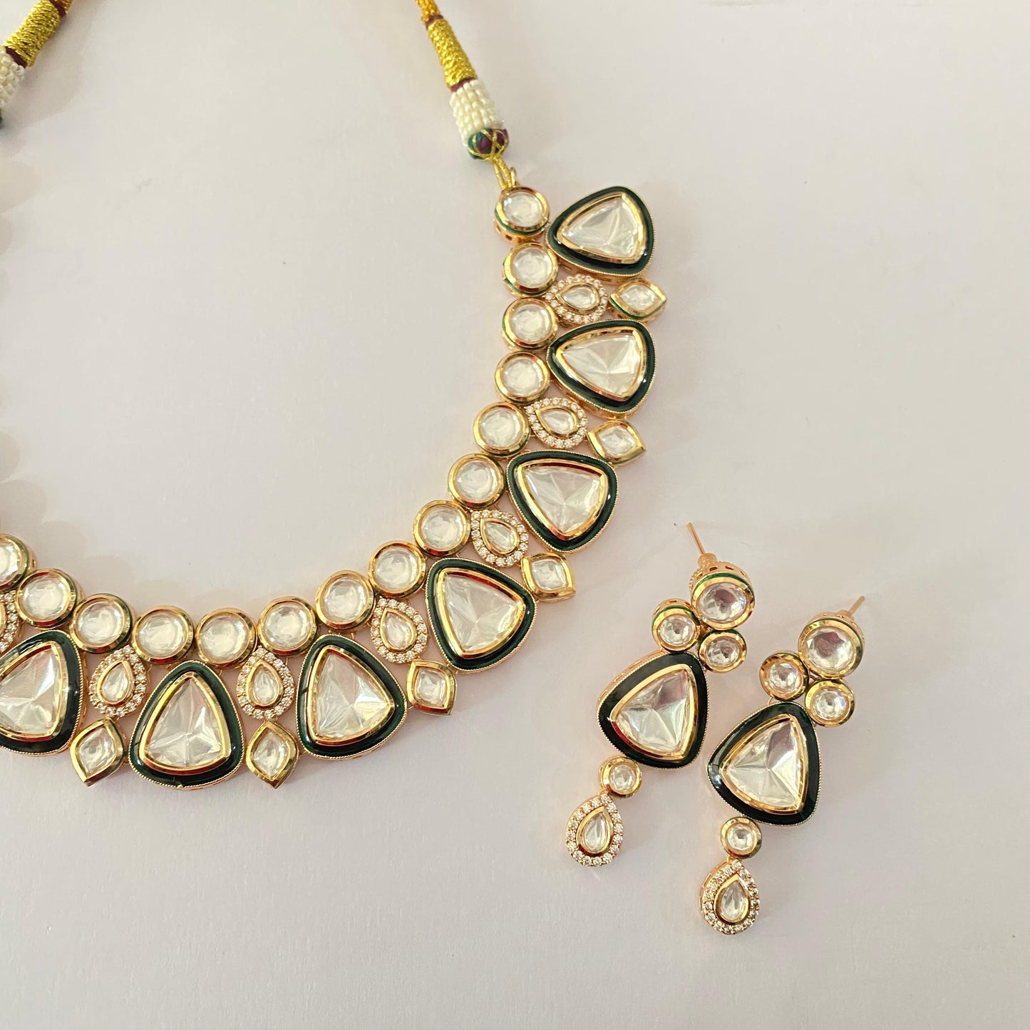 Polki Gold Plated Necklace Set
