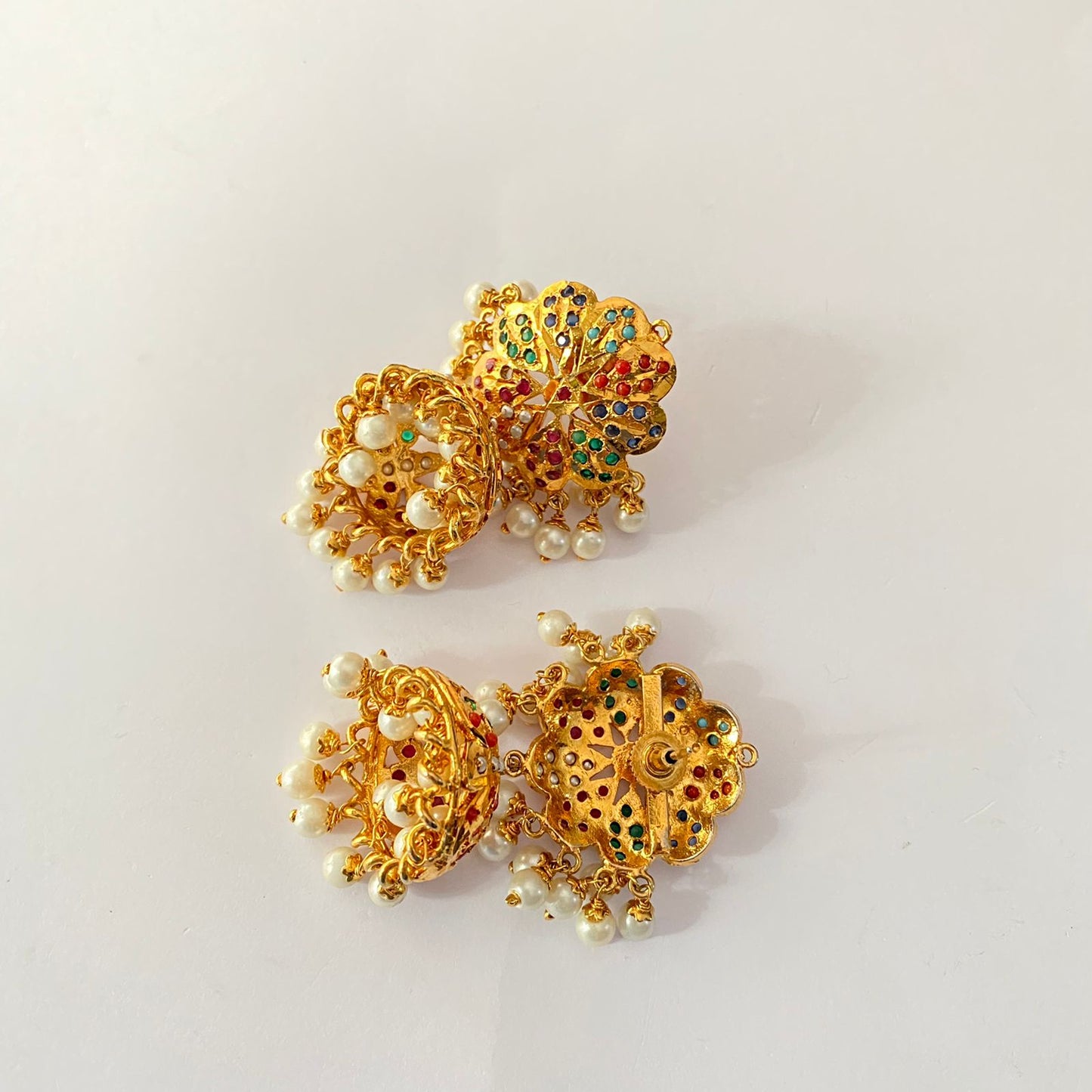 Gold Plated Multi Jadau Jhumka