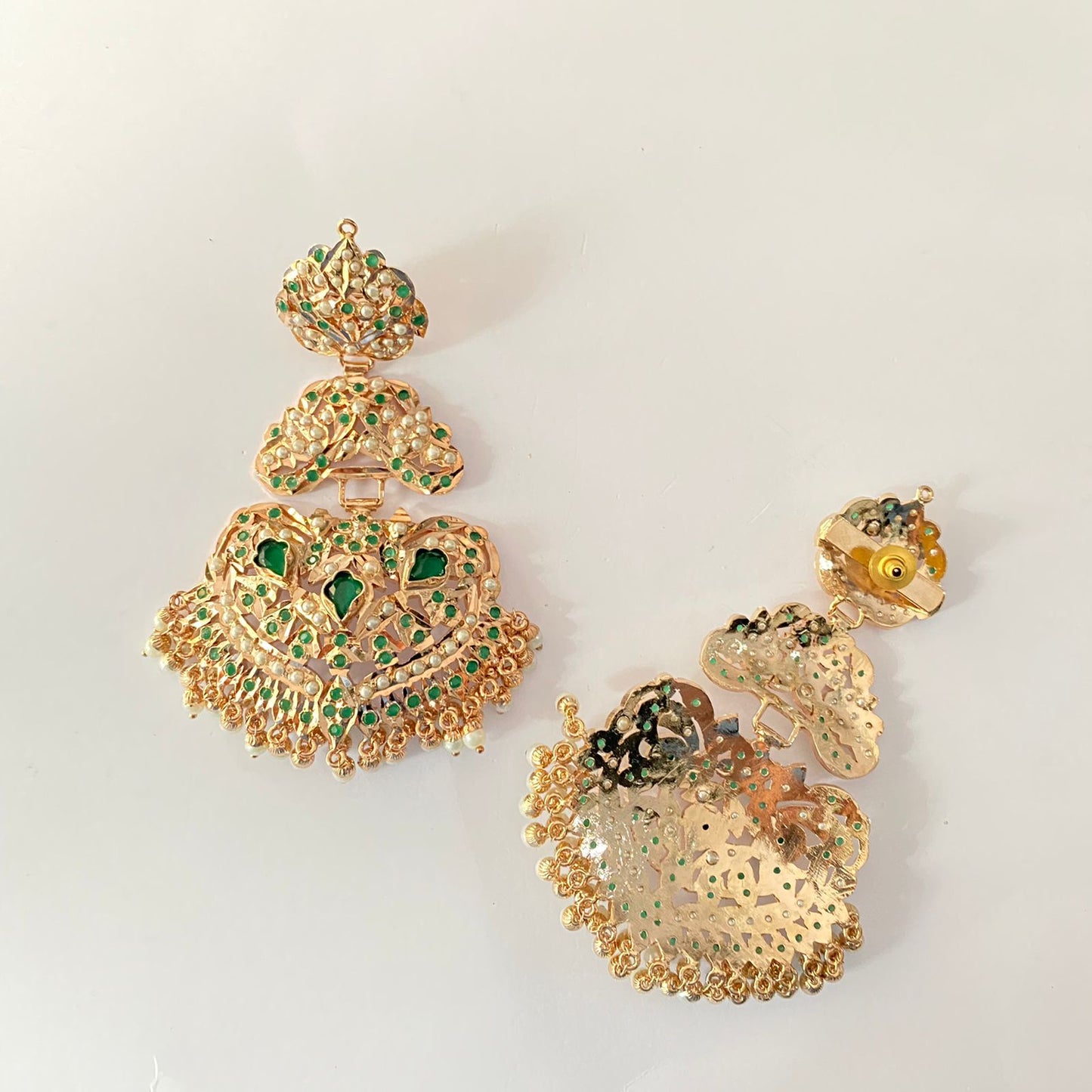 Green Jadau Chand Bali