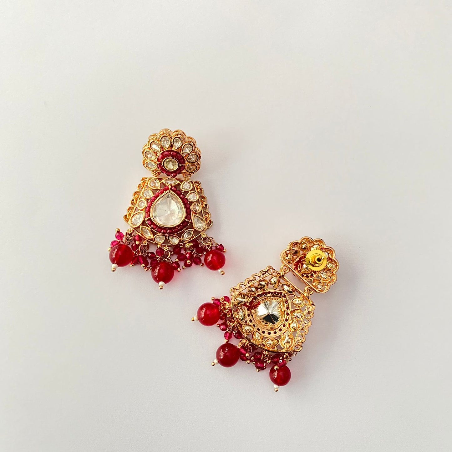 Polki Kundan Ruby Earring