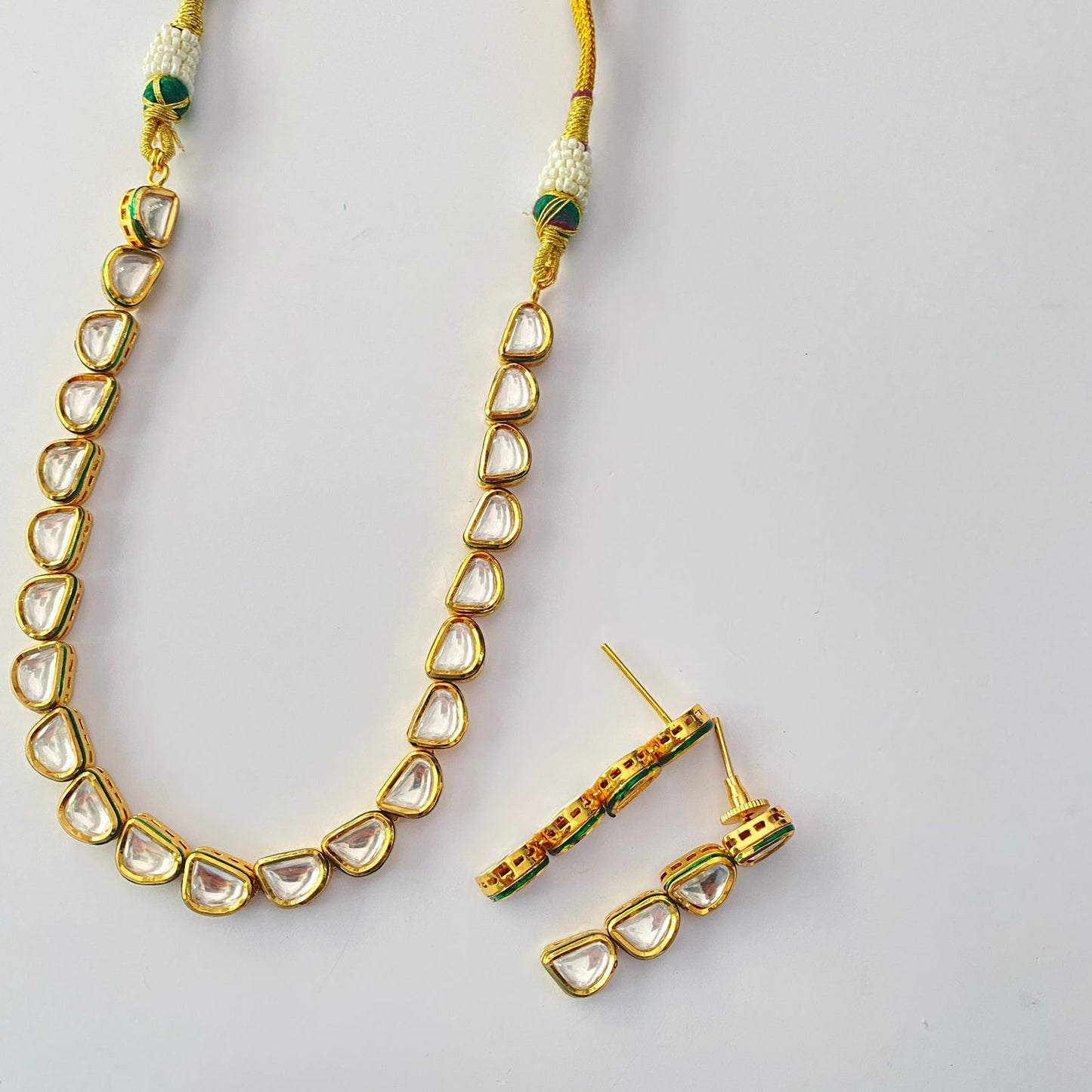 Kundan Single Necklace Gold Plated