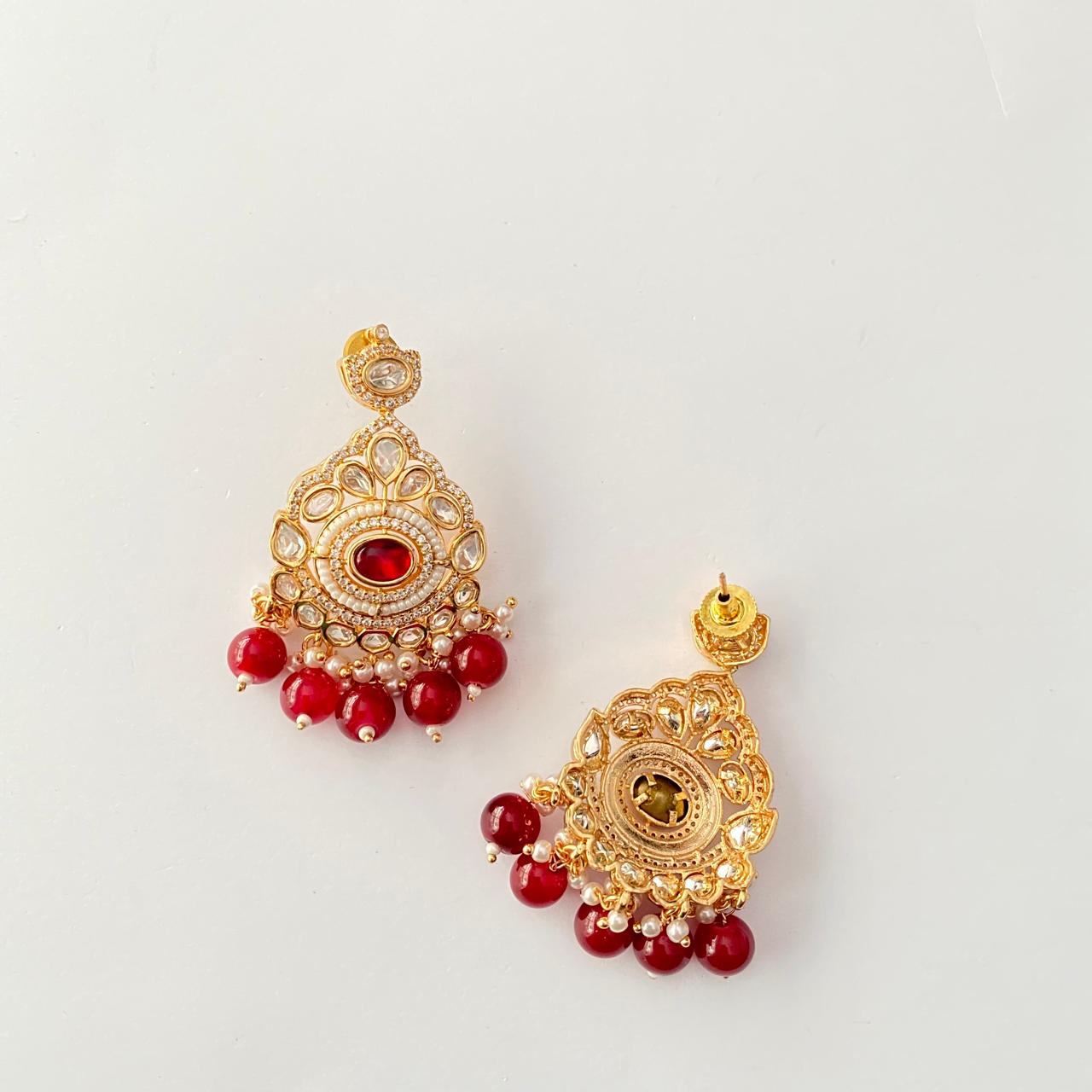Ruby Pearl Kundan Earring