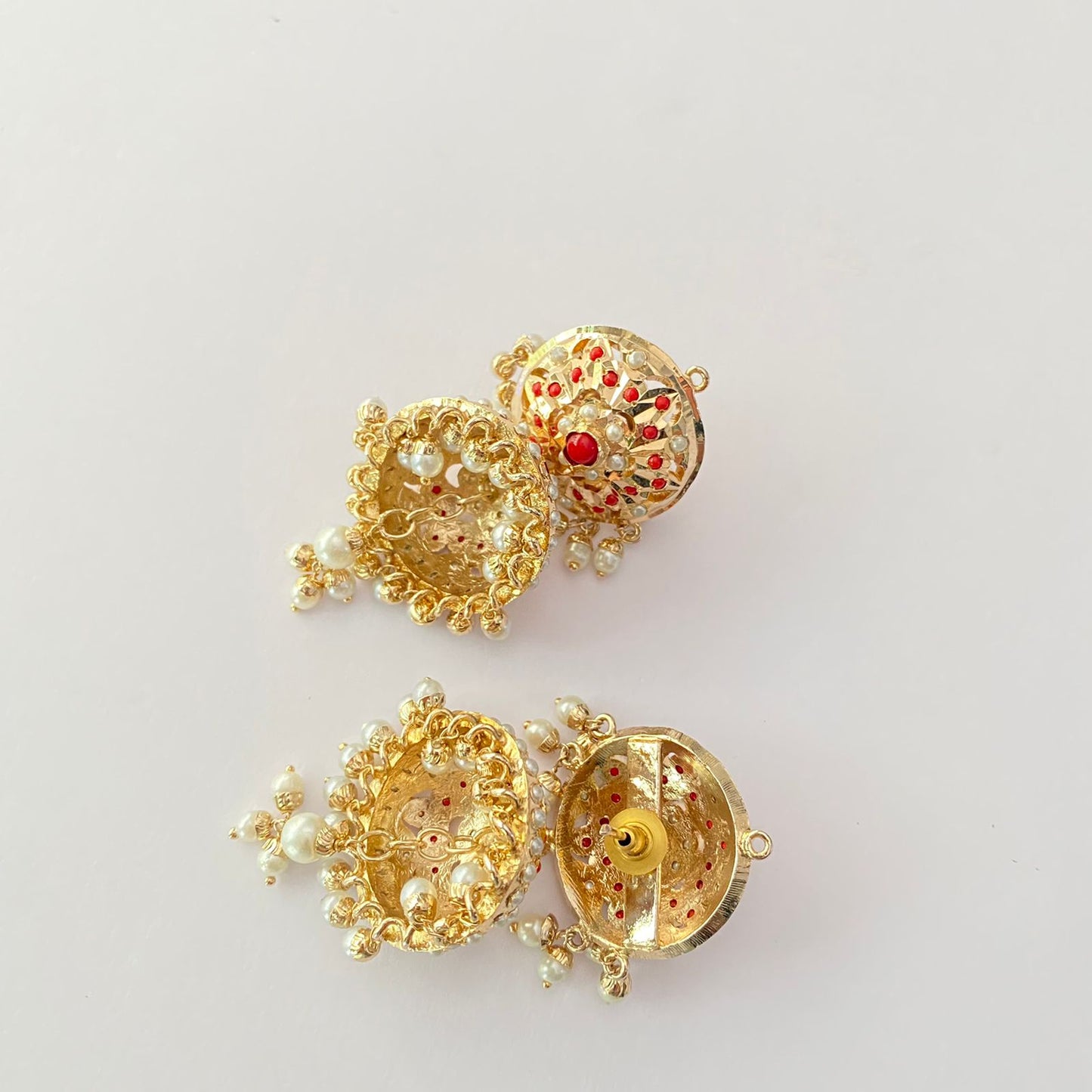 Coral Pearl Jadau Jhumka