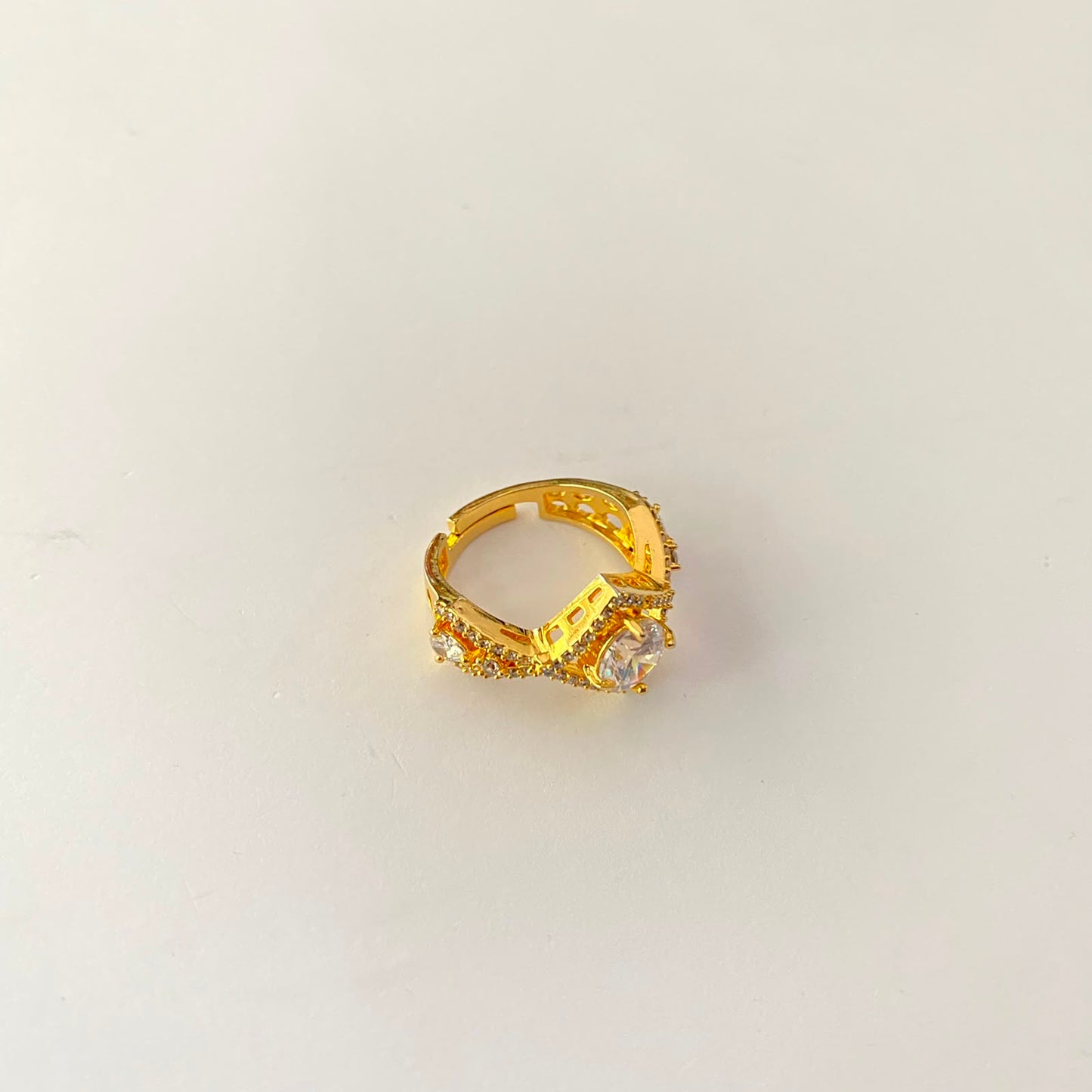 Diamond Gold Plated Sleek Ring