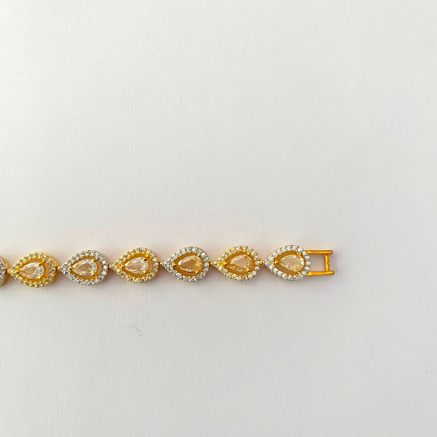 Drop Design Gold Plated Tennis Bracelet (Size- 2.6/2.8)