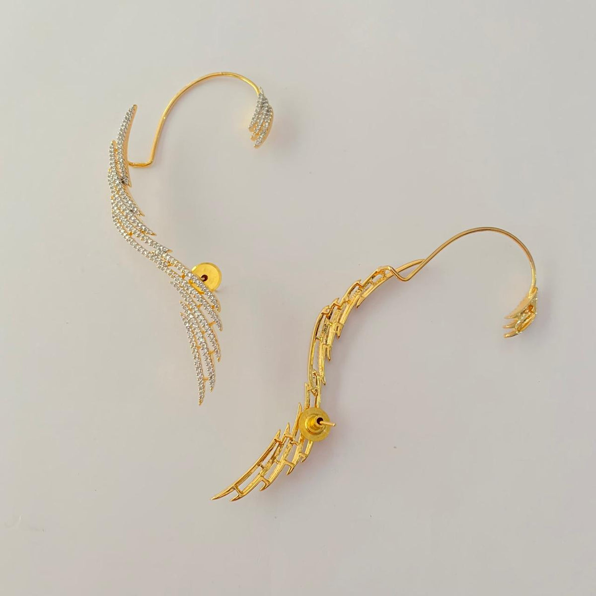 Diamond Gold Plated Celestial or Angel wing Ear Cuff Earring