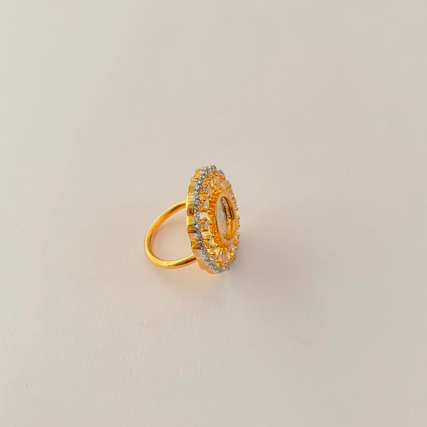 Gold Plated Round Shape Ginni Ring