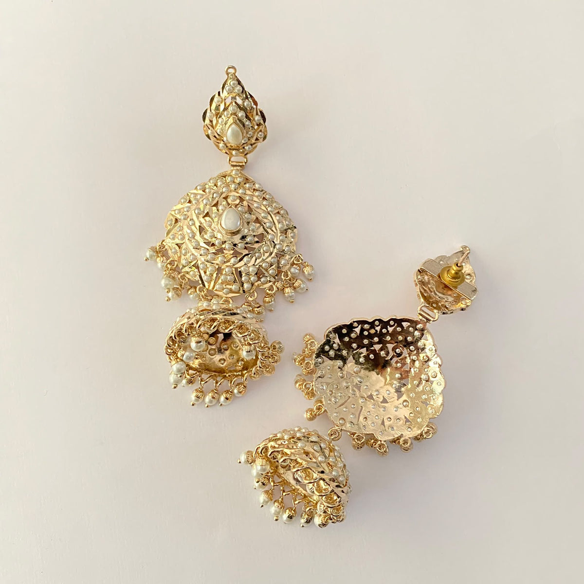 Gold Plated Pearl Jadau Jhumka