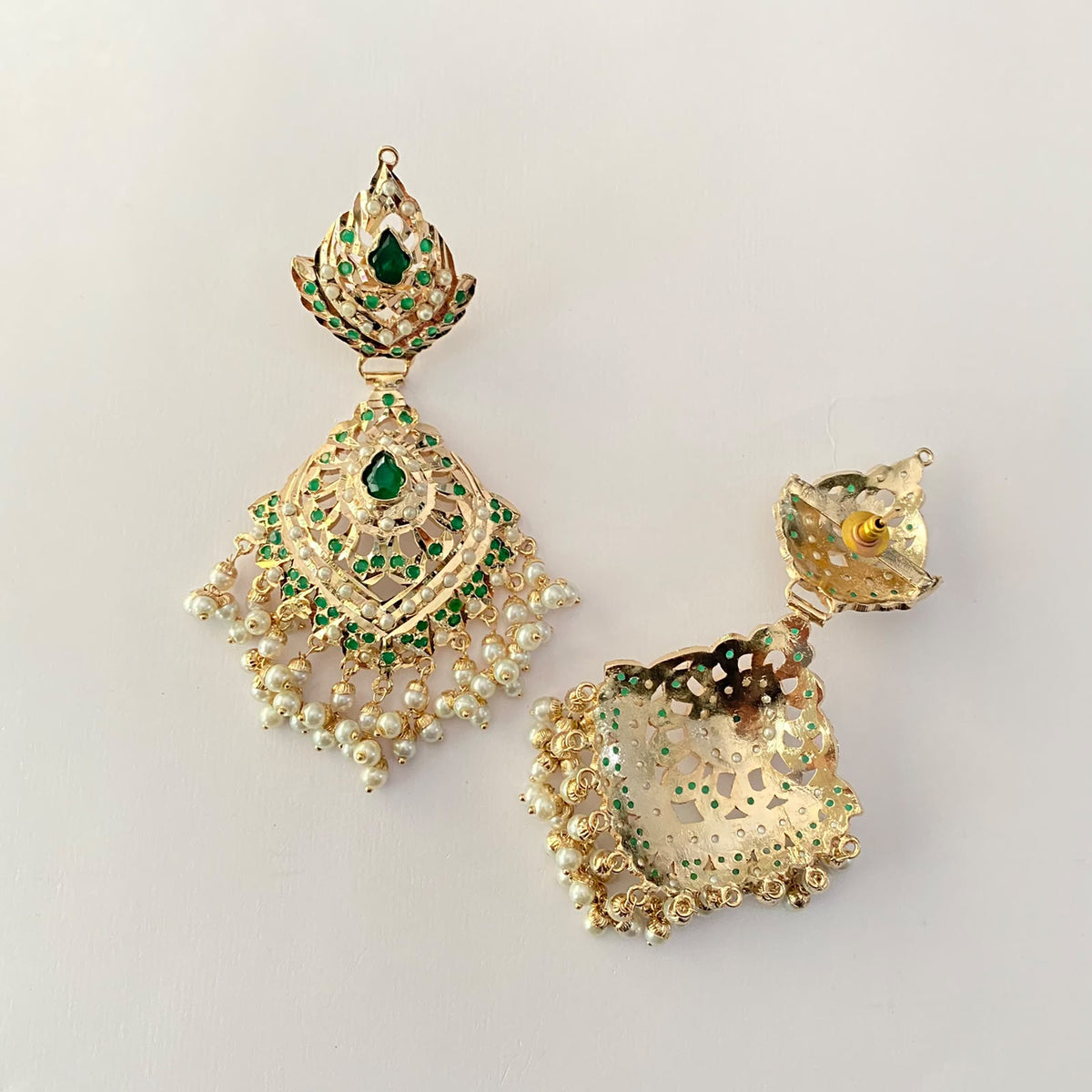 Green Pearl Jadau Earring