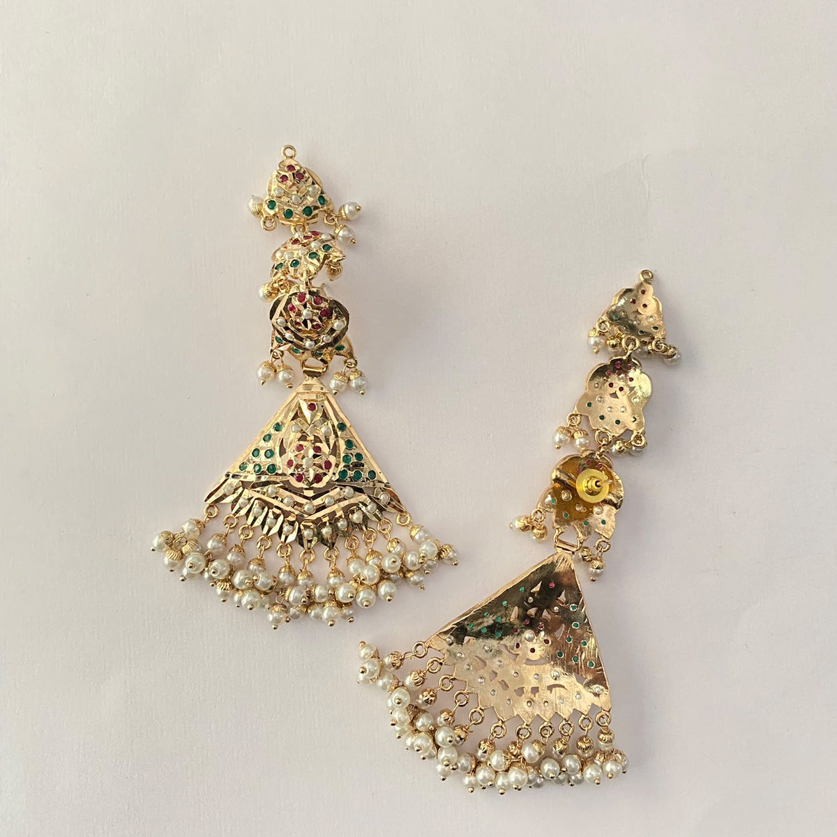 Ruby & Green Kaan Chain Jadau Earring