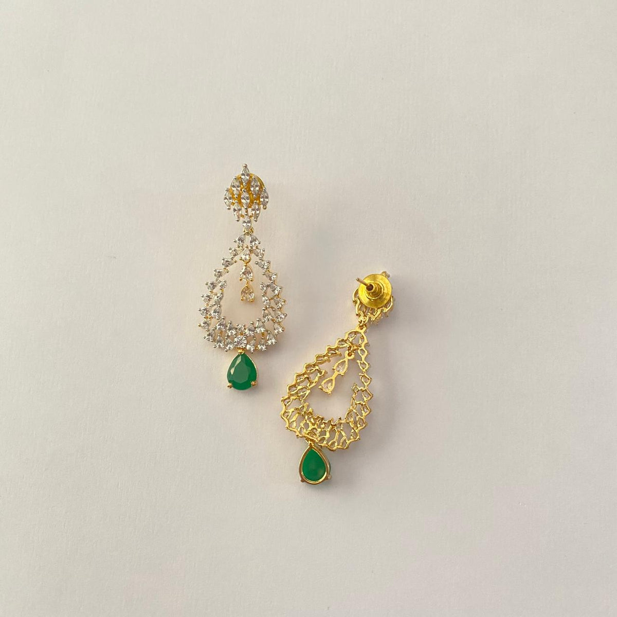 Green Drop Stone A.D Earing